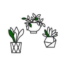 Комплект абстрактных 3D АРТ Картин-Панно WAWDeco Geometric Flower Pots / Горшки с растениями из дерева Комплект абстрактных 3D АРТ Картин-Панно WAWDeco Geometric Flower Pots / Горшки с растениями из дерева