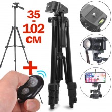 Штатив тренога для телефона камеры Tripod 3120 Чёрный 35-102 см с пультом ДУ чехлом Штатив тренога для телефона камеры Tripod 3120 Чёрный 35-102 см с пультом ДУ чехлом