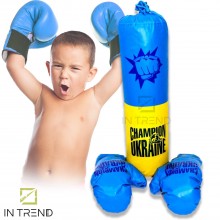 Детский набор для бокса Украина Danko Toys (средний) - Боксерская груша и перчатки для детей от 5 лет, Желто-синий Детский набор для бокса Украина Danko Toys (средний) - Боксерская груша и перчатки для детей от 5 лет, Желто-синий