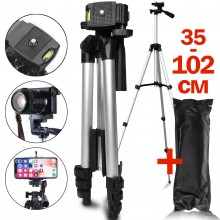 Штатив тренога для телефона Tripod 3110 Чёрный 35-102 см с чехлом и пультом ДУ для профессиональной сьёмки Штатив тренога для телефона Tripod 3110 Чёрный 35-102 см с чехлом и пультом ДУ для профессиональной сьёмки