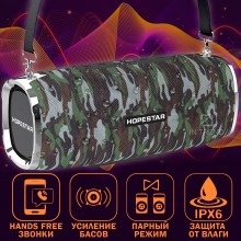Колонка Hopestar A6 Камуфляж Беспроводная переносная влагозащищенная акустическая система с микрофоном Bluetooth microSD Колонка Hopestar A6 Камуфляж Беспроводная переносная влагозащищенная акустическая система с микрофоном Bluetooth microSD