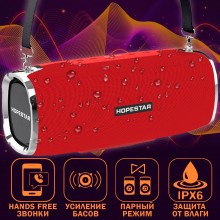 Колонка Hopestar A6 Красная Беспроводная переносная влагозащищенная акустическая система с микрофоном Bluetooth microSD Колонка Hopestar A6 Красная Беспроводная переносная влагозащищенная акустическая система с микрофоном Bluetooth microSD