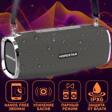 Колонка Hopestar A6 Серая Беспроводная переносная влагозащищенная акустическая система с усилителем звука сабвуфером Bluetooth microSD Колонка Hopestar A6 Серая Беспроводная переносная влагозащищенная акустическая система с усилителем звука сабвуфером Bluetooth microSD