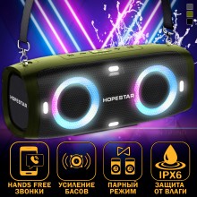 Колонка Hopestar А6 Party Haki Беспроводная музыкальная переносная акустическая система Bluetooth с подсветкой басом и сабвуфером Колонка Hopestar А6 Party Haki Беспроводная музыкальная переносная акустическая система Bluetooth с подсветкой басом и сабвуфером