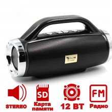 Колонка GOLON RX-1829 Чёрная Беспроводная музыкальная портативная акустическая Bluetooth система с FM-радио USB MicroSD AUX Колонка GOLON RX-1829 Чёрная Беспроводная музыкальная портативная акустическая Bluetooth система с FM-радио USB MicroSD AUX