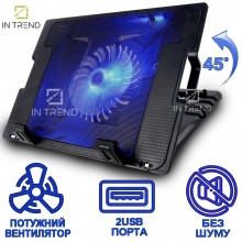 Охлаждающая подставка для ноутбука ERGOSTAND Чёрный с вентилятором охлаждением подсветкой на кровать регулировка угла подъёма Охлаждающая подставка для ноутбука ERGOSTAND Чёрный с вентилятором охлаждением подсветкой на кровать регулировка угла подъёма