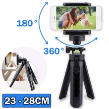 Штатив тренога для телефона Tripod Support Черный 23-28 см Телескопическая Подставка для гаджетов Штатив тренога для телефона Tripod Support Черный 23-28 см Телескопическая Подставка для гаджетов