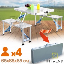 Стол раскладной 65 х 65 см Picnic Table Серый туристический для пикника в чемодане Стол раскладной 65 х 65 см Picnic Table Серый туристический для пикника в чемодане