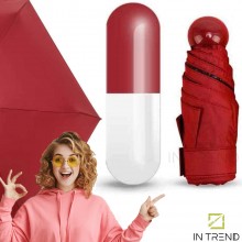 Зонт капсула Capsule Umbrella Красный мини капсульный карманный складной зонтик в футляре Зонт капсула Capsule Umbrella Красный мини капсульный карманный складной зонтик в футляре
