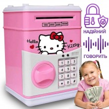 Копилка сейф электронная Kitty Cat Бело-розовая детская с кодовым замком интерактивная игрушка для детей Копилка сейф электронная Kitty Cat Бело-розовая детская с кодовым замком интерактивная игрушка для детей