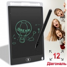 Детский планшет для рисования LCD GTM Writing Tablet Белый Графический на 12 дюймов для рисунков со стилусом Детский планшет для рисования LCD GTM Writing Tablet Белый Графический на 12 дюймов для рисунков со стилусом