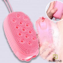Массажная щетка bubble bath brush Розовая Силиконовая мочалка для тела душа и ванны Массажная щетка bubble bath brush Розовая Силиконовая мочалка для тела душа и ванны
