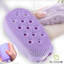 Массажная щетка bubble bath brush Фиолетовая Силиконовая мочалка для тела душа и ванны Массажная щетка bubble bath brush Фиолетовая Силиконовая мочалка для тела душа и ванны