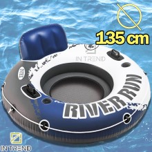 Надувное кресло для плавания River Run Intex 135 см Синее водный матрас и отдыха с ручками подстаканниками Надувное кресло для плавания River Run Intex 135 см Синее водный матрас и отдыха с ручками подстаканниками