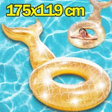 Надувной круг для плавания Русалочка Intex 175х119 см Золотой детский матрас для купания Надувной круг для плавания Русалочка Intex 175х119 см Золотой детский матрас для купания