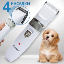 Машинка для стрижки животных Geemy by Gemei Белая Электрическая с ножами и сменными насадками для любой шерсти Машинка для стрижки животных Geemy by Gemei Белая Электрическая с ножами и сменными насадками для любой шерсти