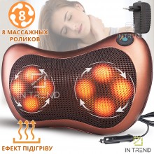 Массажная Подушка Original MassagePillow Коричневая 8X роликовая Улучшенная для Спины Шеи и Тела Прогревает домашний масажер Массажная Подушка Original MassagePillow Коричневая 8X роликовая Улучшенная для Спины Шеи и Тела Прогревает домашний масажер