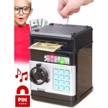 Копилка сейф электронная Saving Box Черно-серая детская с кодовым замком и музыкой игрушка для детей Копилка сейф электронная Saving Box Черно-серая детская с кодовым замком и музыкой игрушка для детей