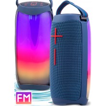Колонка Hopestar P40 pulse Синяя портативная акустическая USB Bluetooth система c функцией TWS и подсветкой в ритм влагозащитная Колонка Hopestar P40 pulse Синяя портативная акустическая USB Bluetooth система c функцией TWS и подсветкой в ритм влагозащитная