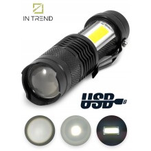 Мощный фонарь X-Balog BL-525 – XPE+COB Черный светодиодный фонарик аккумуляторный с зарядкой от USB 3 режими свечения Мощный фонарь X-Balog BL-525 – XPE+COB Черный светодиодный фонарик аккумуляторный с зарядкой от USB 3 режими свечения