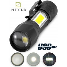 Мощный фонарь X-Balog BL-513 – XPE+COB Черный светодиодный фонарик аккумуляторный с зарядкой от USB 3 режими свечения Мощный фонарь X-Balog BL-513 – XPE+COB Черный светодиодный фонарик аккумуляторный с зарядкой от USB 3 режими свечения