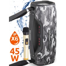 Колонка Hopestar A6 Pro Серый Камуфляж Беспроводная переносная влагозащищенная акустическая система Bluetooth с сабвуфером и микрофоном Колонка Hopestar A6 Pro Серый Камуфляж Беспроводная переносная влагозащищенная акустическая система Bluetooth с сабвуфером и микрофоном