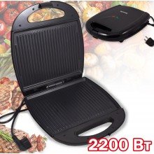 Электрический Гриль Reinberg RB-5407 Черный 2200W от сети - электро-гриль с антипригарным покрытием прижимной для приготовления мяса овощей и рыбы Электрический Гриль Reinberg RB-5407 Черный 2200W от сети - электро-гриль с антипригарным покрытием прижимной для приготовления мяса овощей и рыбы