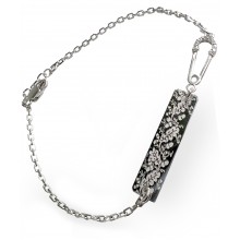 Серебряный браслет Вышиванка Символы Украины Family Tree Jewelry на серебренной цепочке с пластинкой «Орнамент Растительный» с булавкой, регулируемый 3 см родованый для женщин Серебряный браслет Вышиванка Символы Украины Family Tree Jewelry на серебренной цепочке с пластинкой «Орнамент Растительный» с булавкой, регулируемый 3 см родованый для женщин