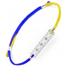 Серебряный браслет вышиванка символы Украины Family Tree Jewelry Пластинка «Орнамент Растительный» на шелковой нити регулируется родированный для женщин и мужчин Серебряный браслет вышиванка символы Украины Family Tree Jewelry Пластинка «Орнамент Растительный» на шелковой нити регулируется родированный для женщин и мужчин