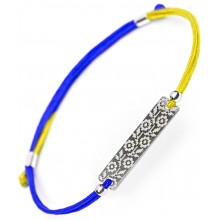 Серебряный браслет Вышиванка символы Украины Family Tree Jewelry Пластинка «Орнамент Соняхи» на шелковой нити регулируется родированный для женщин Серебряный браслет Вышиванка символы Украины Family Tree Jewelry Пластинка «Орнамент Соняхи» на шелковой нити регулируется родированный для женщин