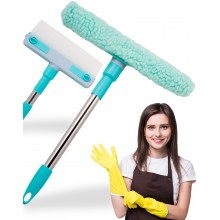 Щетка для митья окон Multpurpose Squeegee Голубая швабра для чистки наружных поверхностей и труднодоступных мест с микрофибри с 2 ручками Щетка для митья окон Multpurpose Squeegee Голубая швабра для чистки наружных поверхностей и труднодоступных мест с микрофибри с 2 ручками