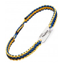 Серебряный браслет Символы Украины Family Tree Jewelry с пластиной на жёлто синей нити регулируется родированный для мужчин и женщин Серебряный браслет Символы Украины Family Tree Jewelry с пластиной на жёлто синей нити регулируется родированный для мужчин и женщин