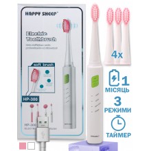 Электрическая зубная щетка HAPPY SHEEP HP-300 Белая 3 Режимов 4 Насадки Аккумуляторная Электрическая зубная щетка HAPPY SHEEP HP-300 Белая 3 Режимов 4 Насадки Аккумуляторная