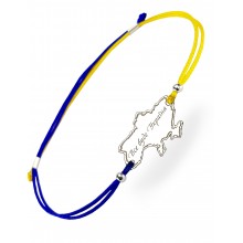 Серебряный браслет Family Tree Jewelry на шнурке жёлто-синяя шелковая нить карта Украины «Все буде Україна» регулируеться родированное серебро Серебряный браслет Family Tree Jewelry на шнурке жёлто-синяя шелковая нить карта Украины «Все буде Україна» регулируеться родированное серебро