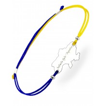 Серебряный браслет Family Tree Jewelry на шнурке жёлто-синяя шелковая нить карта Украины «Завжди буде Україна» регулируеться родированное серебро Серебряный браслет Family Tree Jewelry на шнурке жёлто-синяя шелковая нить карта Украины «Завжди буде Україна» регулируеться родированное серебро