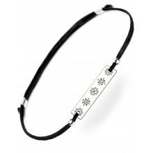 Серебряный браслет Family Tree Jewelry Вышиванка на шнурке чёрная шелковая нить «Винница» для неё регулируеться родированное серебро Серебряный браслет Family Tree Jewelry Вышиванка на шнурке чёрная шелковая нить «Винница» для неё регулируеться родированное серебро