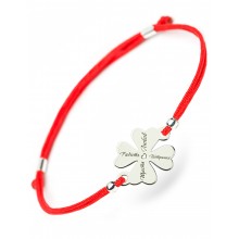Серебряный браслет Family Tree Jewelry на шнурке красная шелковая нить Четырёхлистный клевер «Радість, любов, підтримка, щастя» регулируеться родированное серебро Серебряный браслет Family Tree Jewelry на шнурке красная шелковая нить Четырёхлистный клевер «Радість, любов, підтримка, щастя» регулируеться родированное серебро