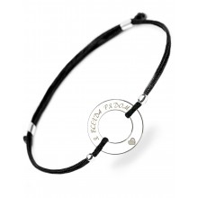 Серебряный браслет Family Tree Jewelry на шнурке чёрная шелковая нить «Я всегда рядом» регулируеться родированное серебро Серебряный браслет Family Tree Jewelry на шнурке чёрная шелковая нить «Я всегда рядом» регулируеться родированное серебро