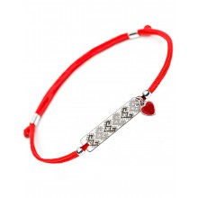 Серебряный браслет Family Tree Jewelry Вышиванка с сердцем на шнурке красная шелковая нить «Хмельницкий» регулируеться родированное серебро Серебряный браслет Family Tree Jewelry Вышиванка с сердцем на шнурке красная шелковая нить «Хмельницкий» регулируеться родированное серебро