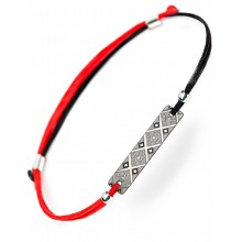 Серебряный браслет Family Tree Jewelry Вышиванка на шнурке красно-чёрная шелковая нить «Волинь» регулируеться родированное серебро Серебряный браслет Family Tree Jewelry Вышиванка на шнурке красно-чёрная шелковая нить «Волинь» регулируеться родированное серебро