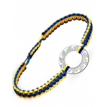 Серебряный браслет шамбала плетеный Family Tree Jewelry Вышиванка жёлто-синяя шелковая нить «Херсон» регулируеться родированное серебро Серебряный браслет шамбала плетеный Family Tree Jewelry Вышиванка жёлто-синяя шелковая нить «Херсон» регулируеться родированное серебро