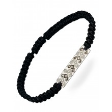 Серебряный браслет шамбала плетеный Family Tree Jewelry Вышиванка чёрная шелковая нить «Хмельницкий» регулируеться родированное серебро Серебряный браслет шамбала плетеный Family Tree Jewelry Вышиванка чёрная шелковая нить «Хмельницкий» регулируеться родированное серебро