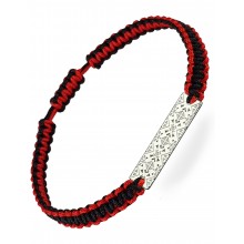 Серебряный браслет шамбала плетеный Family Tree Jewelry Вышиванка шелковая нить чёрно-красная «Одесса» регулируеться родированное серебро Серебряный браслет шамбала плетеный Family Tree Jewelry Вышиванка шелковая нить чёрно-красная «Одесса» регулируеться родированное серебро