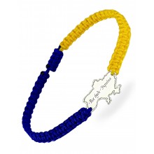 Серебряный браслет шамбала плетеный Family Tree Jewelry Карта Украины шелковая нить жёлто-синяя «Все буде Україна» регулируеться родированное серебро Серебряный браслет шамбала плетеный Family Tree Jewelry Карта Украины шелковая нить жёлто-синяя «Все буде Україна» регулируеться родированное серебро