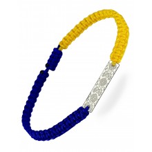Серебряный браслет шамбала плетеный Family Tree Jewelry Вышиванка шелковая нить жёлто-синяя «Харьков» регулируеться родированное серебро Серебряный браслет шамбала плетеный Family Tree Jewelry Вышиванка шелковая нить жёлто-синяя «Харьков» регулируеться родированное серебро