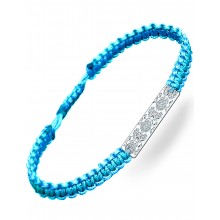 Серебряный браслет шамбала плетеный Family Tree Jewelry Вышиванка голубая шелковая нить «Харьков» регулируеться родированное серебро Серебряный браслет шамбала плетеный Family Tree Jewelry Вышиванка голубая шелковая нить «Харьков» регулируеться родированное серебро