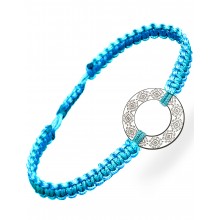 Серебряный браслет шамбала плетеный Family Tree Jewelry Вышиванка голубая шелковая нить «Запорожье» для него регулируеться родированное серебро Серебряный браслет шамбала плетеный Family Tree Jewelry Вышиванка голубая шелковая нить «Запорожье» для него регулируеться родированное серебро
