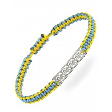 Серебряный браслет шамбала плетеный Family Tree Jewelry Вышиванка шелковая нить жёлто-голубая «Тернополь» регулируеться родированное серебро Серебряный браслет шамбала плетеный Family Tree Jewelry Вышиванка шелковая нить жёлто-голубая «Тернополь» регулируеться родированное серебро