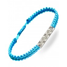 Серебряный браслет шамбала плетеный Family Tree Jewelry Вышиванка голубая шелковая нить «Изюм» регулируеться родированное серебро Серебряный браслет шамбала плетеный Family Tree Jewelry Вышиванка голубая шелковая нить «Изюм» регулируеться родированное серебро