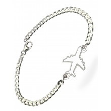 Серебряный браслет Family Tree Jewelry на цепочке Самолет регулируеться родированное серебро Серебряный браслет Family Tree Jewelry на цепочке Самолет регулируеться родированное серебро